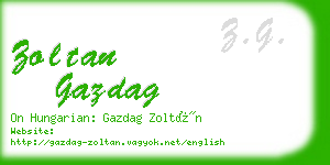 zoltan gazdag business card